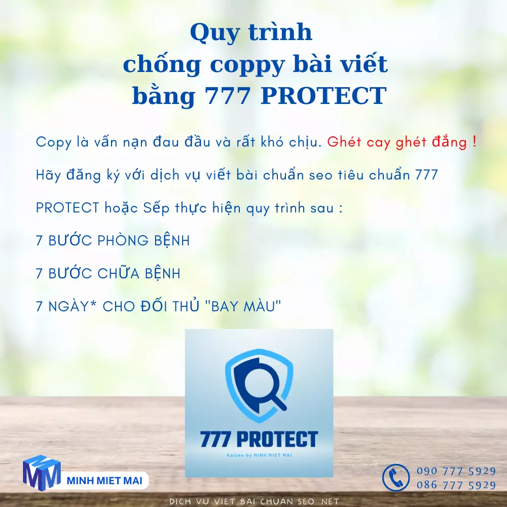 Các bước bảo vệ bài viết content website bằng 777 PROTECT